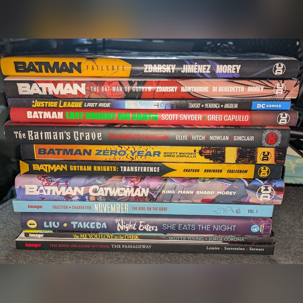 Stack Of Batman And Indie Graphic Novel Comic Book Collections